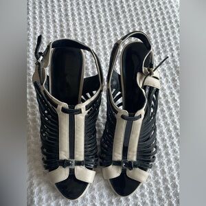 Karen Millen Black and Cream Sandals